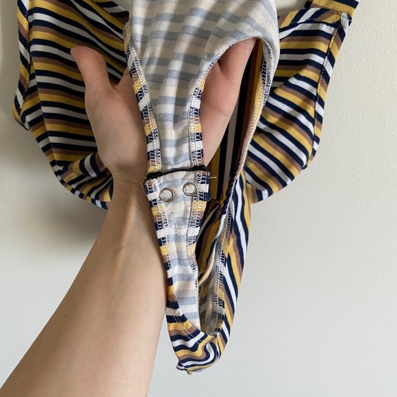 Urban Heritage Large striped thong stretchy soft bodysuit - Picture 10 of 14